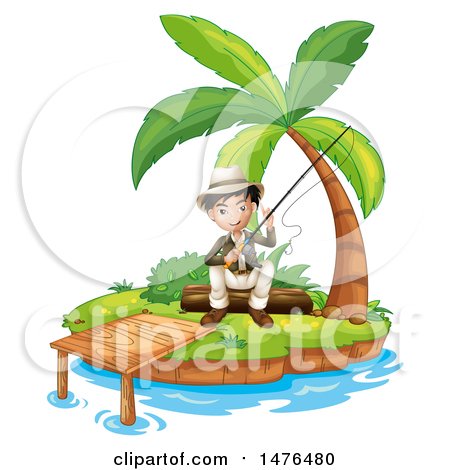 450x470 Cartoon Of An Angel Boy On A Rainbow, Fishing In The Clouds