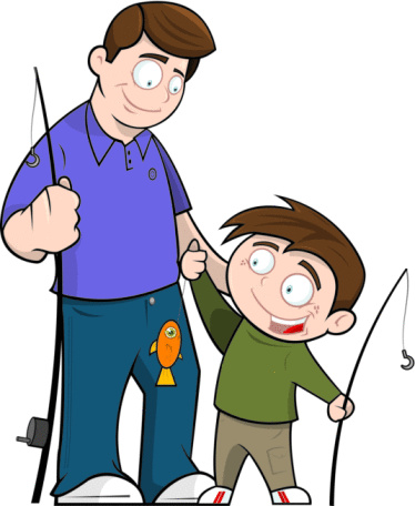 374x456 Father Fishing Cliparts