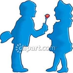 300x300 Clip Art Picture Of A Boy Giving A Flower To A Girl
