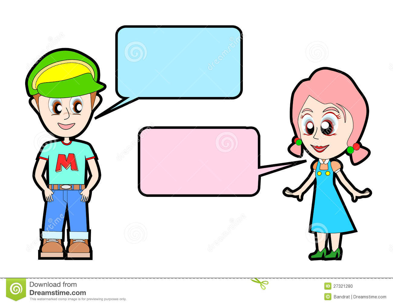 1300x1009 Clipart Girl And Boy Talking Young Talk To Stock Illustration