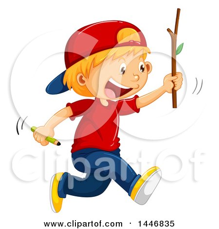 450x470 Cartoon Of A Red Haired Boy Running In The Country