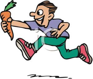 300x254 Clipart Picture A Boy Running While Holding A Carrot