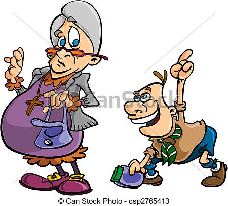 450x406 Boy Scout Helping Old Lady Lost Her Wallet Vectors