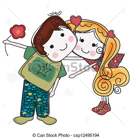 450x470 Be My Valentine Card With Girl And Boy Eps Vectors