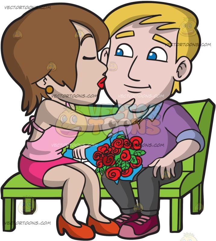 716x800 A Woman Kisses Her Boyfriend Purple Polo Shirts