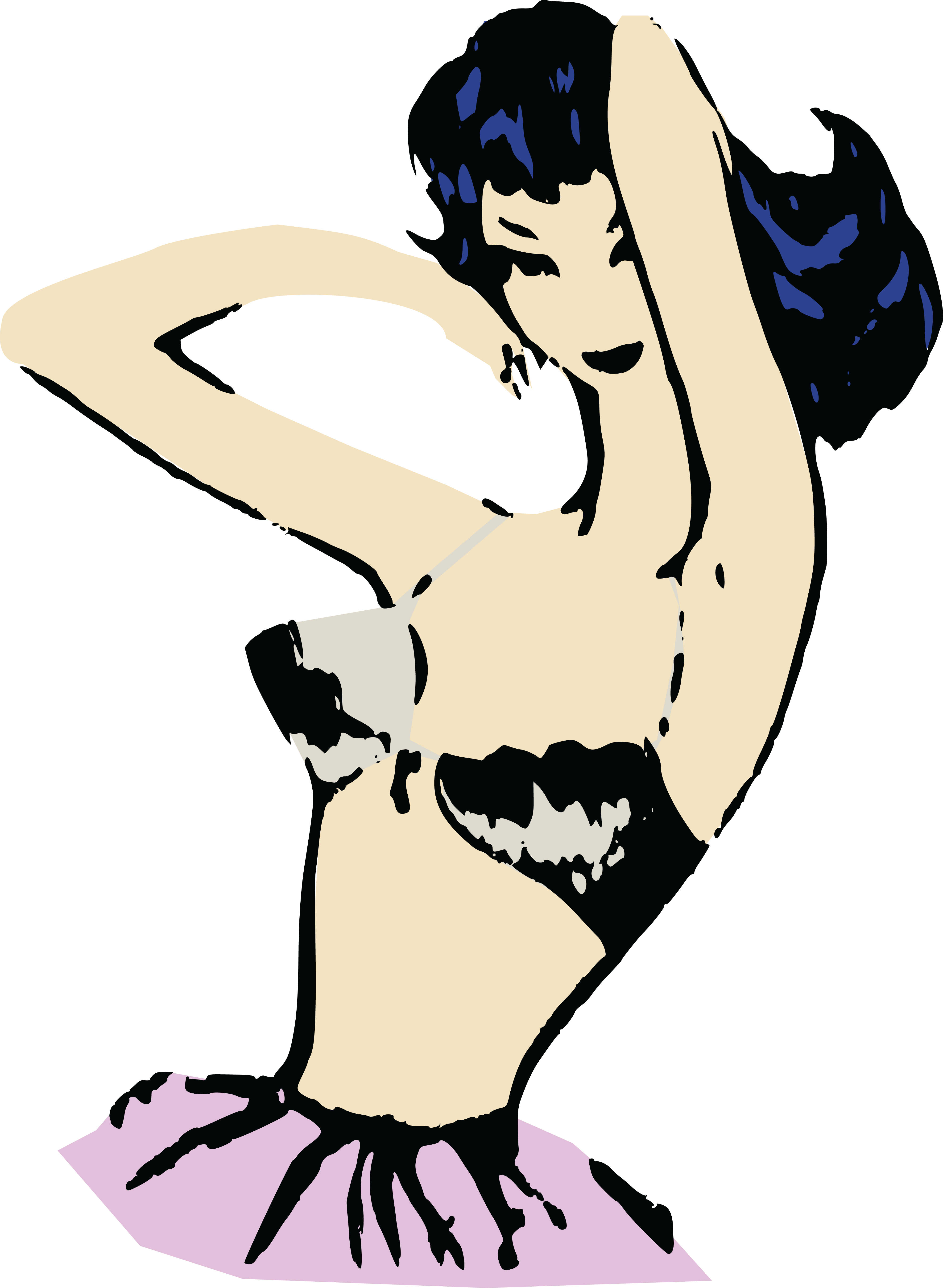 4000x5461 Free Clipart Of A Retro Woman Modeling A Bra