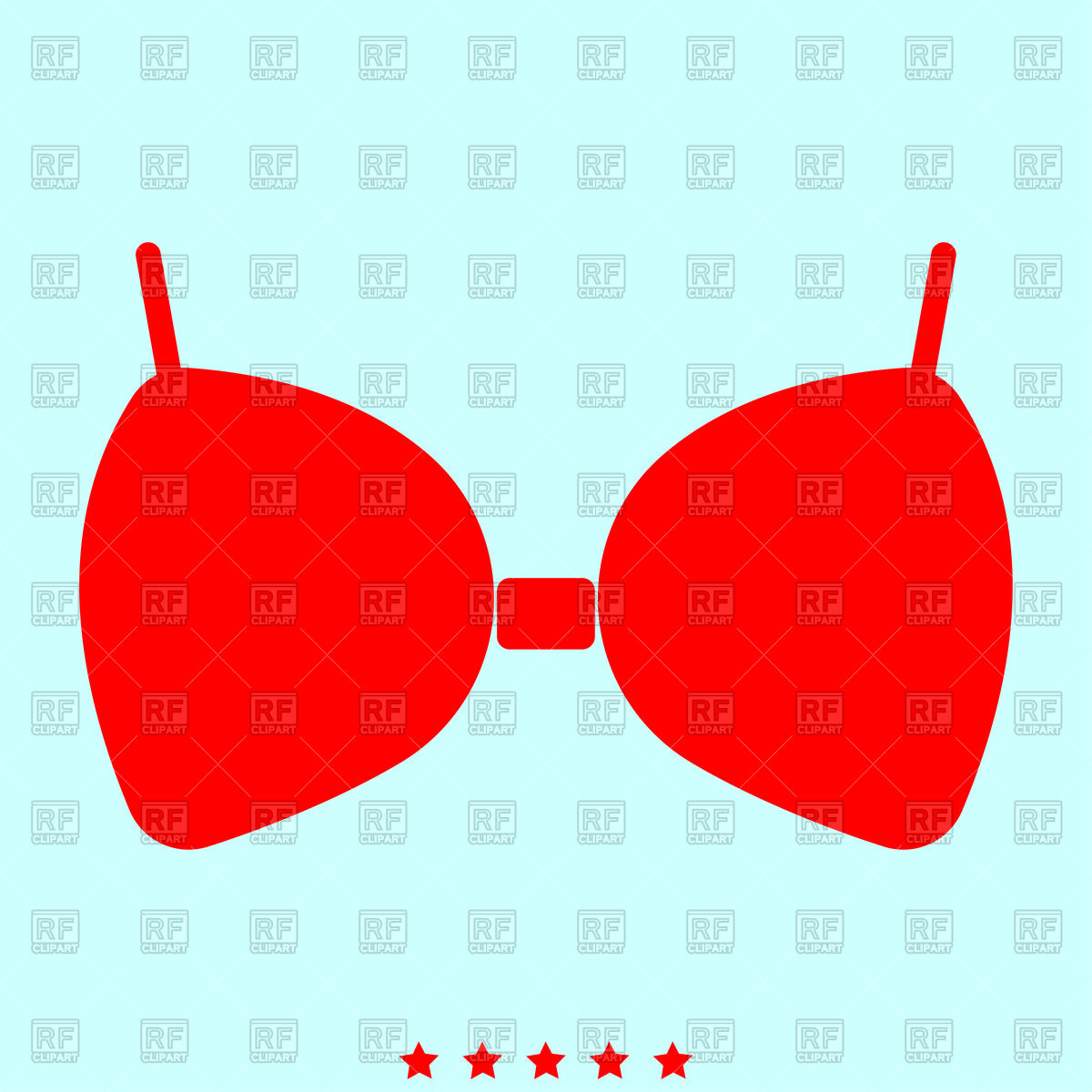 1200x1200 Red Bra On Cyan Background Royalty Free Vector Clip Art Image