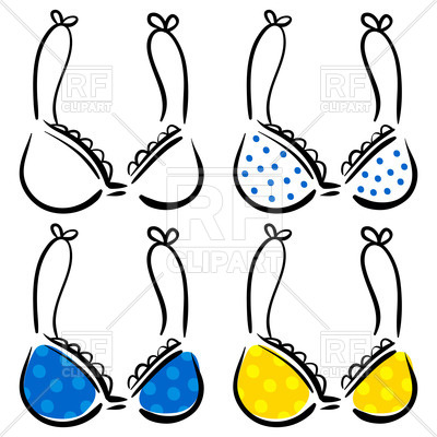 400x400 Set Of Sketchy Bra Royalty Free Vector Clip Art Image
