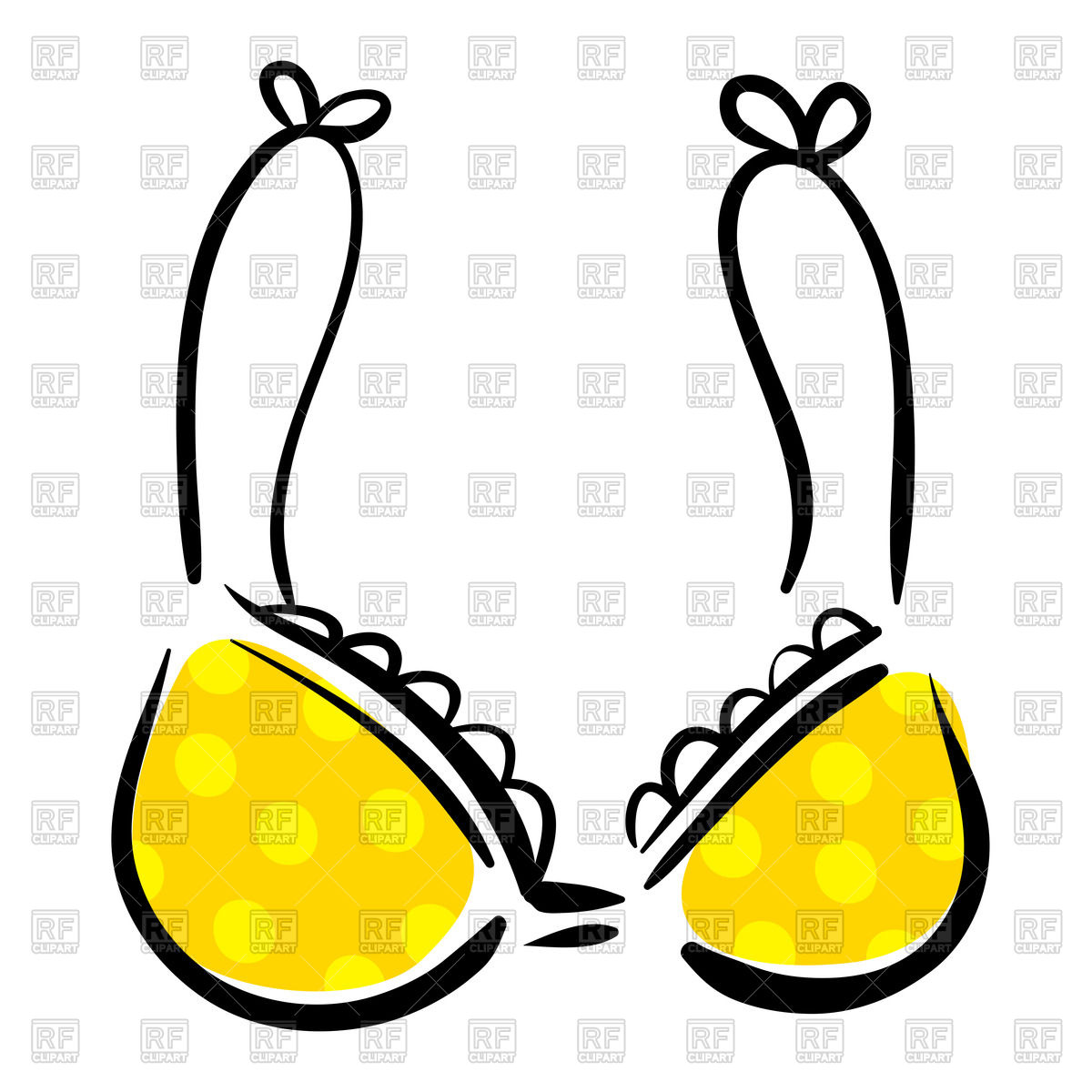 1200x1200 Yellow Sketchy Brassiere Royalty Free Vector Clip Art Image