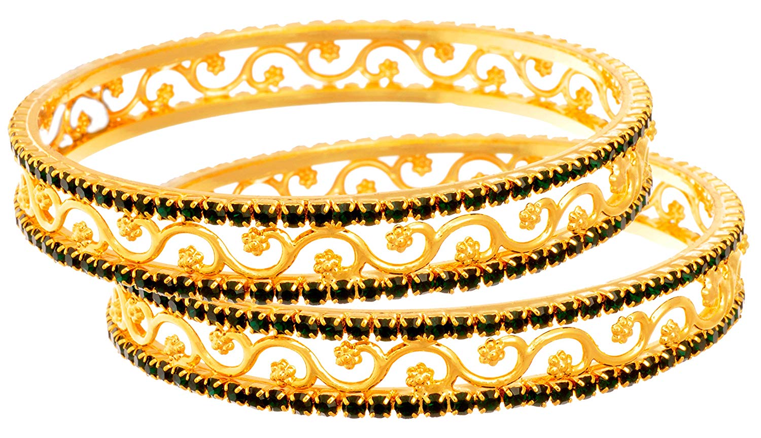 1500x863 Buy Jfl Austrian Diamond One Gram Gold Plated Red Designer Bangle