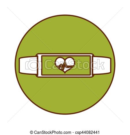 450x470 Green Bracelet Heart Cardiology Icon Image, Vector Eps Vector