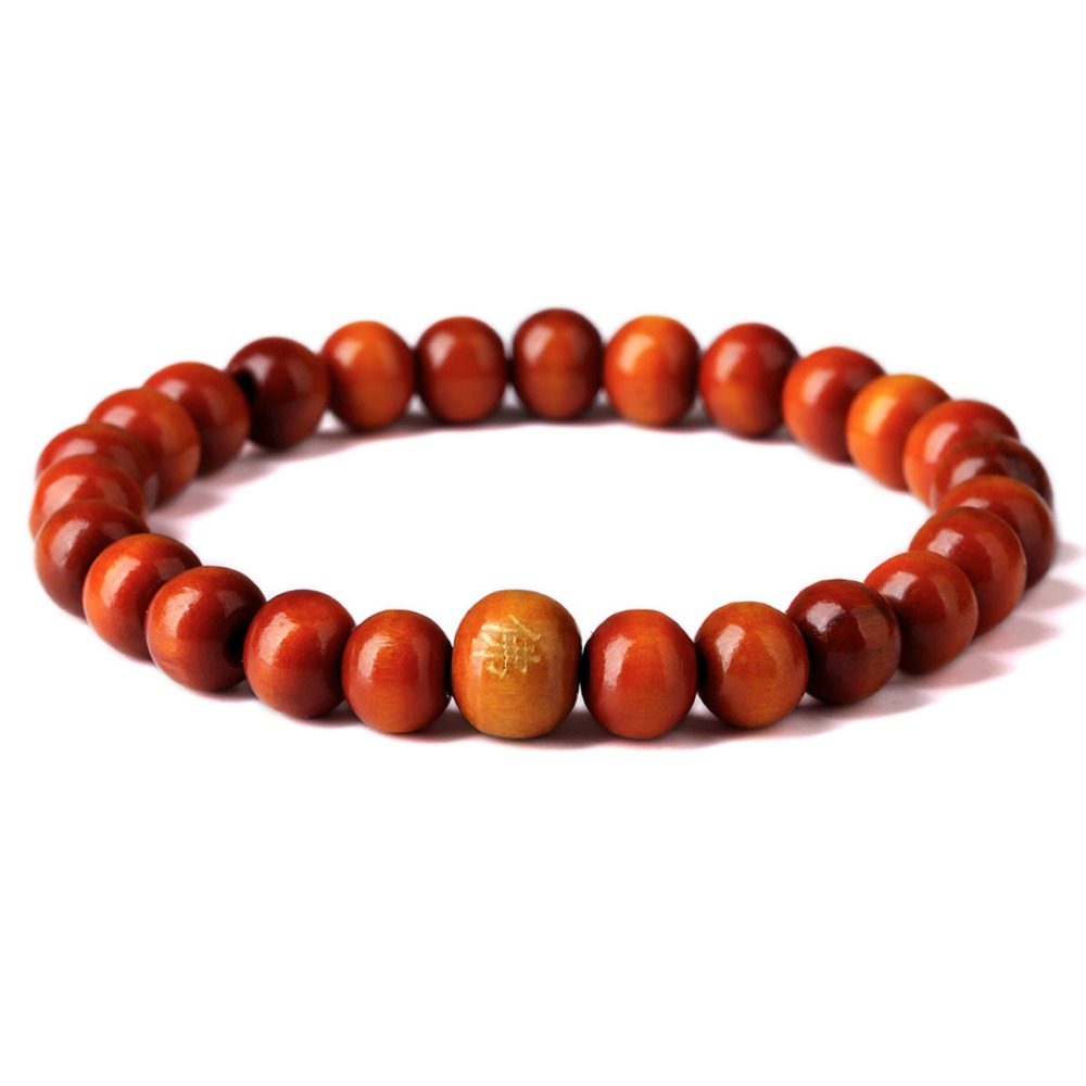 1000x1000 Nyuki New Fashion Bracelets Red Wood Beads Buddha Meditation