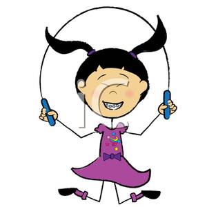 300x300 Clip Art Image A Smiling Asian Girl With Braces Playing Jump Rope
