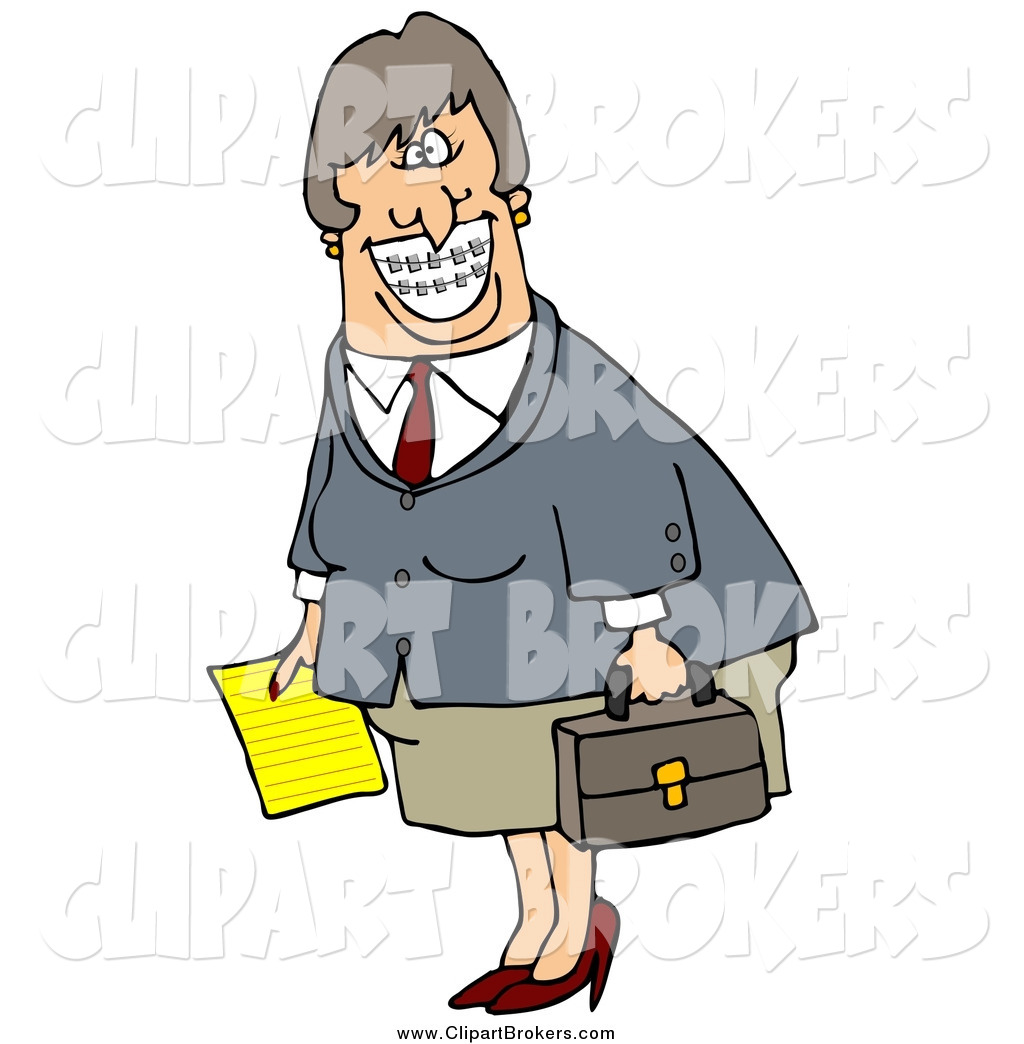 1024x1044 Clip Art Of A Happy White Businesswoman With Braces, Smiling