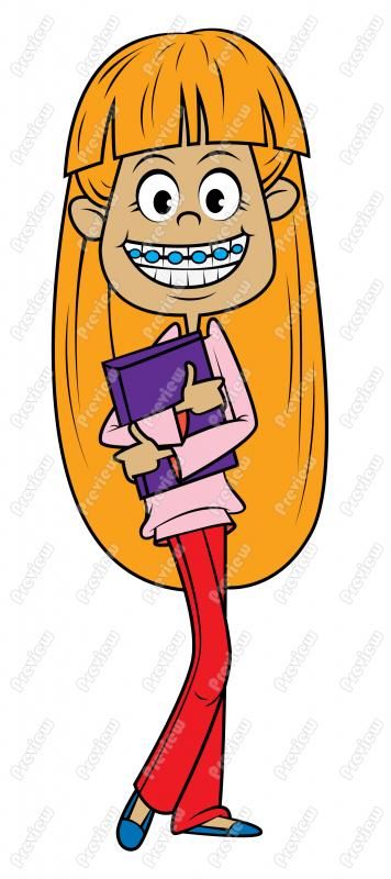356x800 Girl With Braces Clip Art Cartoon.jpg Cartoons Two