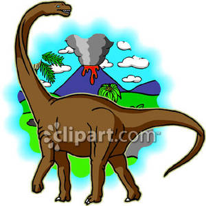 300x300 Big Brachiosaurus By A Volcano