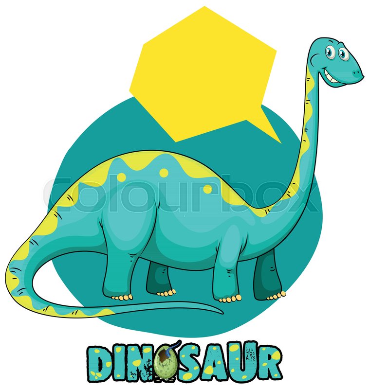 758x800 Sticker Template With Dinosaur Brachiosaurus Illustration Stock