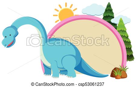450x289 Border Template With Brachiosaurus Illustration.