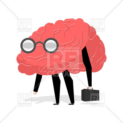 400x400 Brain With Glasses, Intellect, Smart Royalty Free Vector Clip Art