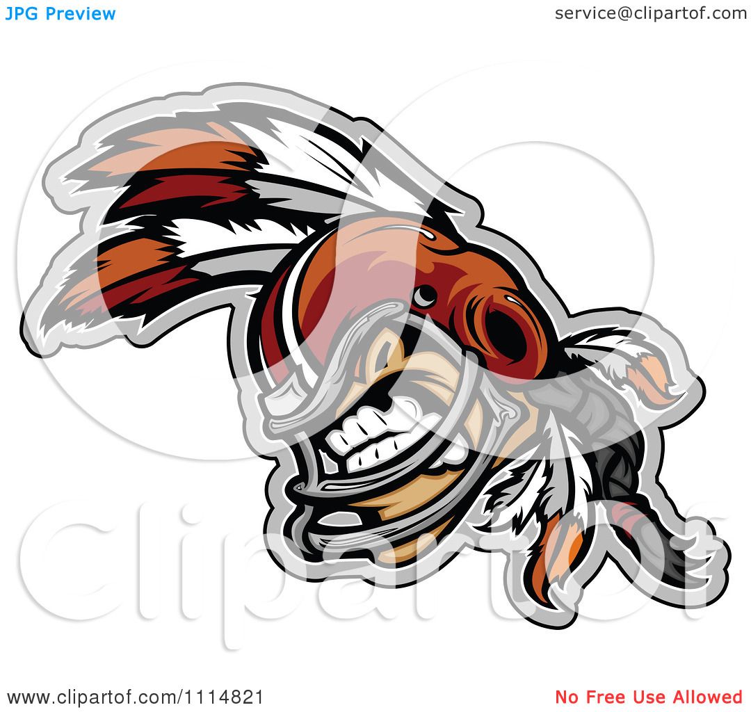 1080x1024 Clipart Competitive Native American Brave Football Player Mascot