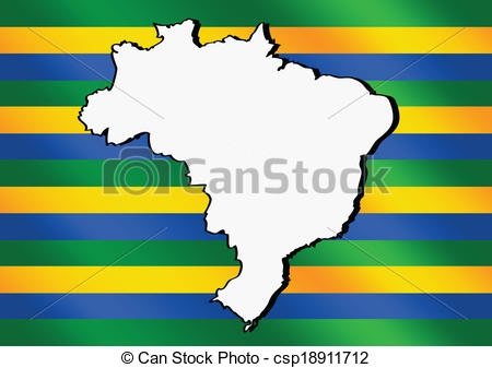 450x337 Brazil Map And Flag Theme Idea Design Vector Clip Art