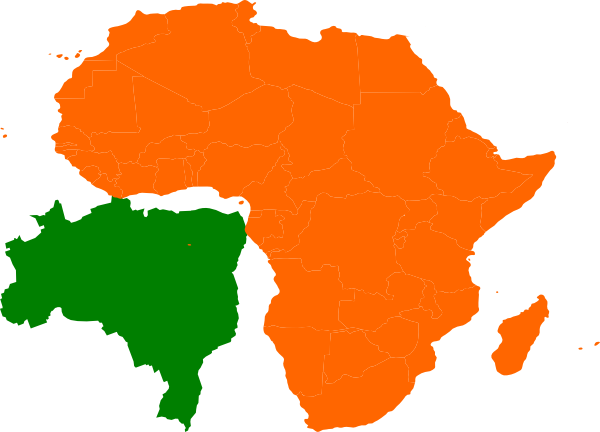 600x432 Africa Brazil Map Clip Art