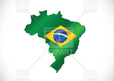 400x284 Green Brazil Contour Royalty Free Vector Clip Art Image