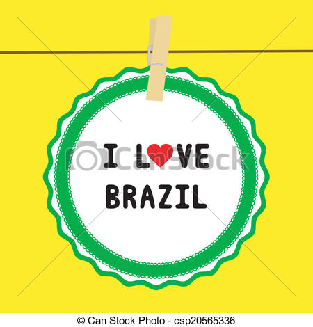 450x470 I Love Brazil4. I Love Brasil Letter. Card For Decoration. Vectors