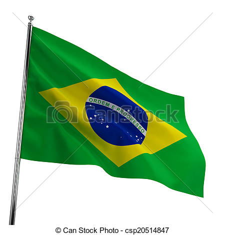 450x470 Brazil Flag. 3d Illustration Isolated On White Background Drawing