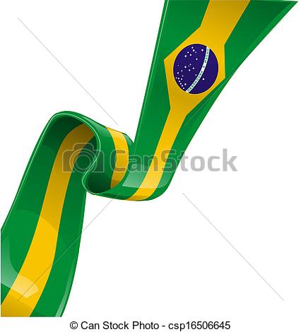 426x470 Brazil Ribbon Flag On White Background Eps Vector