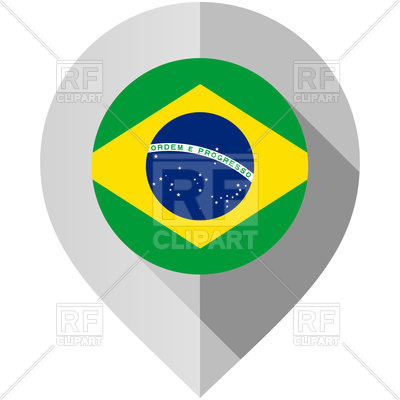 400x400 Map Marker With Flag Of Brazil Royalty Free Vector Clip Art Image