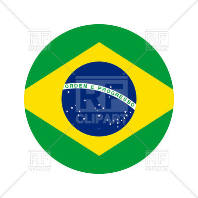 400x400 Round Icon Of Brazil Flag On White Background Royalty Free Vector