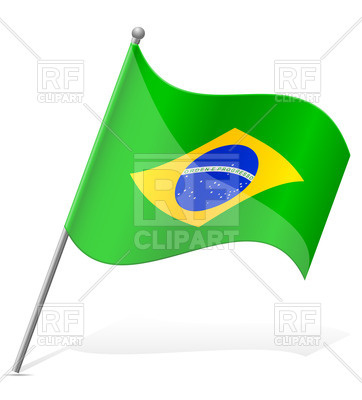 362x400 Wavy Flag Of Brazil Royalty Free Vector Clip Art Image