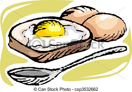 450x314 Bread And Egg Illustration Of Bread With Egg And Spoon Clip Art