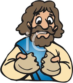 306x350 Royalty Free Clip Art Image Jesus Breaking Bread