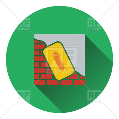 400x400 Icon Of Plastered Brick Wall Flat Design. Royalty Free Vector