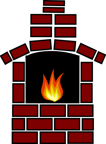 438x597 Brick Oven With Flame Clip Art