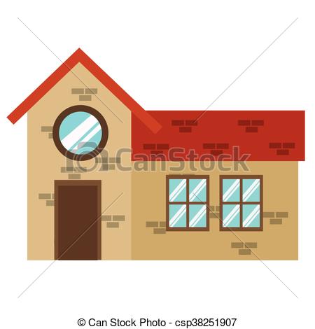 450x470 Simple Flat Design Brick Building Icon Vector Illustration Vector