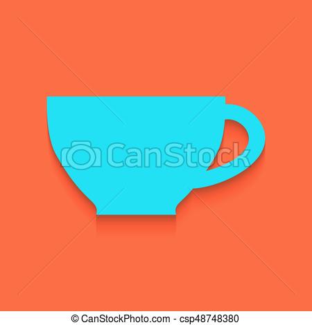 450x470 Cup Sign. Vector. Whitish Icon On Brick Wall As Background. Vector