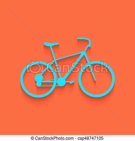 450x470 Bicycle, Bike Sign. Vector. Whitish Icon On Brick Wall As