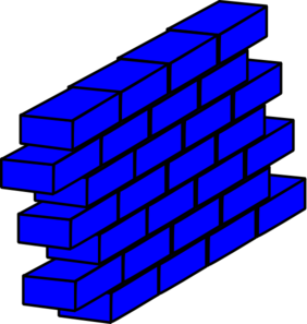 282x297 Blue Brick Wall Clip Art