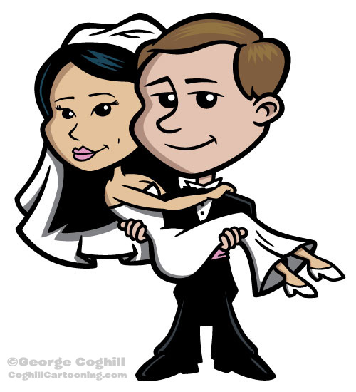 500x550 Cartoon Bride And Groom Characters