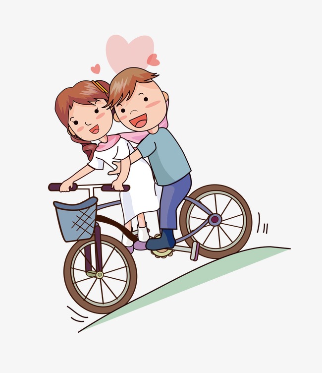 650x752 Cartoon Bride Groom, Cycle, Lovers, Vector Png Image