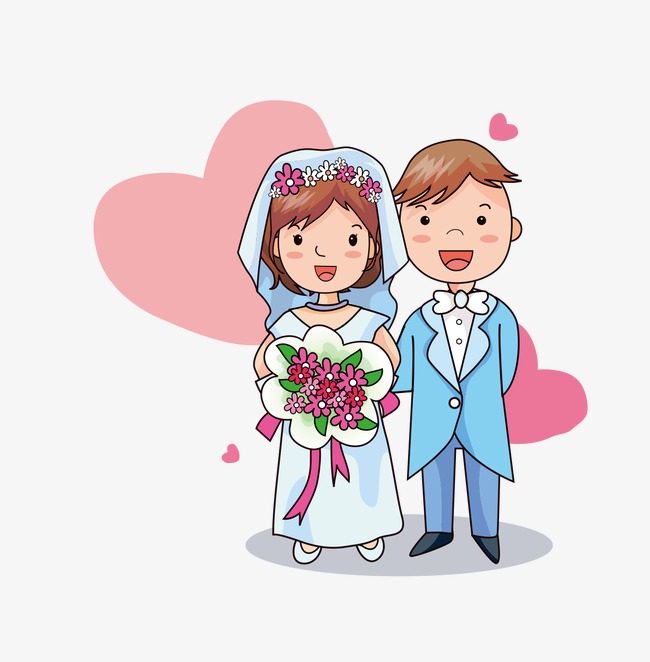 650x662 Cartoon Bride And Groom, Love, Wedding, Cartoon Characters Png