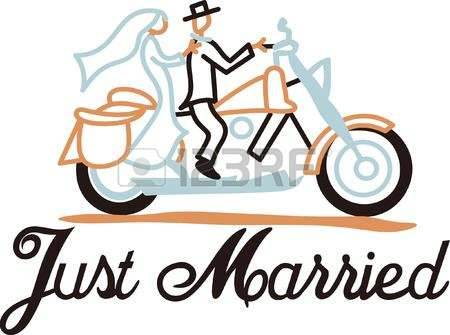 450x335 Wedding Bride And Groom Motorcycle Clipart