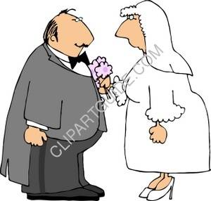 300x286 Bride And Groom Reciting Their Vows Clipart Picture