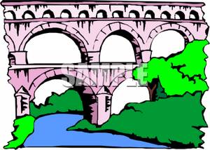 300x214 Clipart Image A Large Pink Bridge