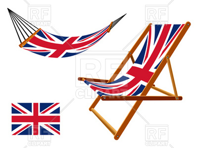400x300 Uk Flag Hammock And Deck Chair Royalty Free Vector Clip Art Image
