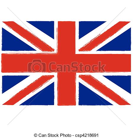 450x470 British Flag Painted Vector Clip Art