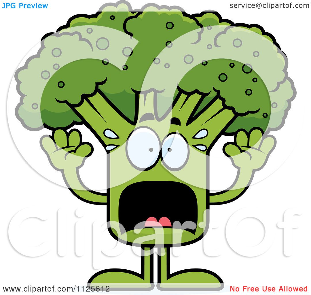 1080x1024 Cartoon Of A Scared Broccoli Mascot